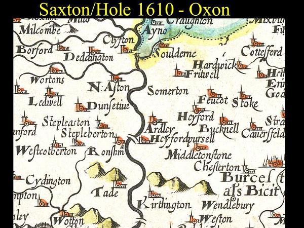 5. Saxton & Hole map of Steeple Aston 1610.jpg